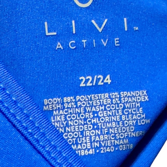 LIVI Active by Lane Bryant Blue Lightweight Back Cutout Athleisure Workout Top - Picture 8 of 9